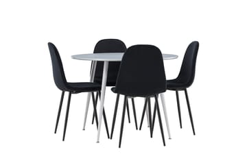 Plaza Matbord 100 cm med 4 Polar Köksstol - Möbler - Matplats - Matgrupp & matbord med stolar