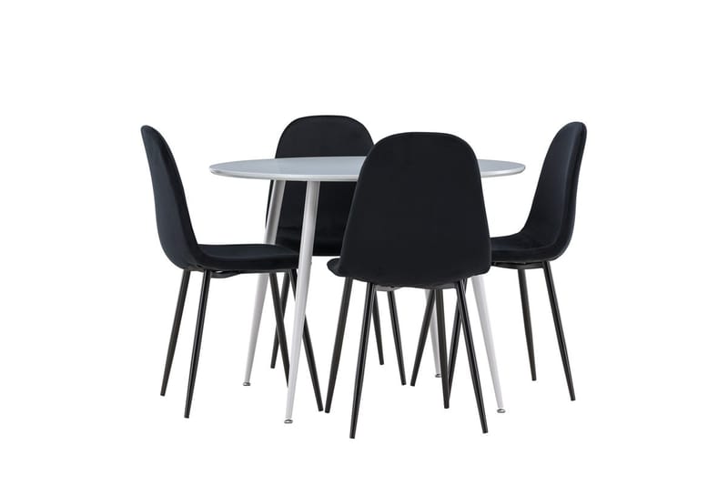 Plaza Matbord 100 cm med 4 Polar Köksstol - Möbler - Matplats - Matgrupp & matbord med stolar