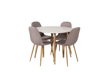Plaza Matbord 100 cm med 4 Polar Matstol - Möbler - Matplats - Matgrupp & matbord med stolar