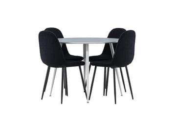 Plaza Matbord 100 cm med 4 Polar Matstol - Möbler - Matplats - Matgrupp & matbord med stolar