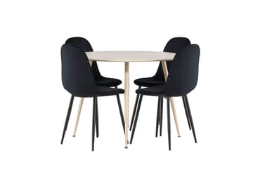 Plaza Matbord 100 cm med 4 Polar Köksstol - Möbler - Matplats - Matgrupp & matbord med stolar