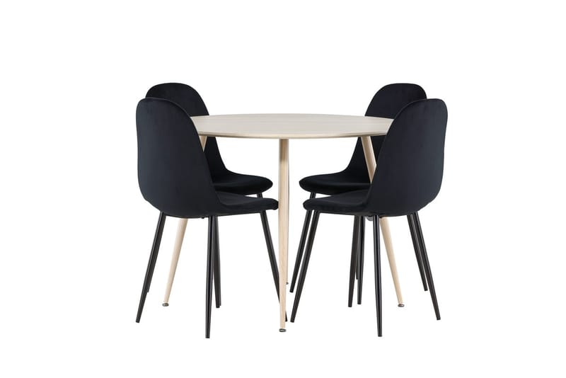 Plaza Matbord 100 cm med 4 Polar Köksstol - Möbler - Matplats - Matgrupp & matbord med stolar