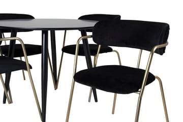 Plaza Matbord 100x100 cm med 4 Arrow Fåtölj - Möbler - Matplats - Matgrupp & matbord med stolar