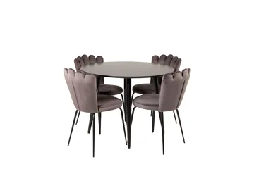 Plaza Matbord 100x100 cm med 4 Limhamn Karmstol Sammet - Möbler - Matplats - Matgrupp & matbord med stolar