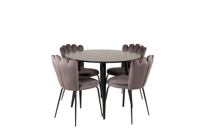 Plaza Matbord 100x100 cm med 4 Limhamn Karmstol Sammet - Möbler - Matplats - Matgrupp & matbord med stolar