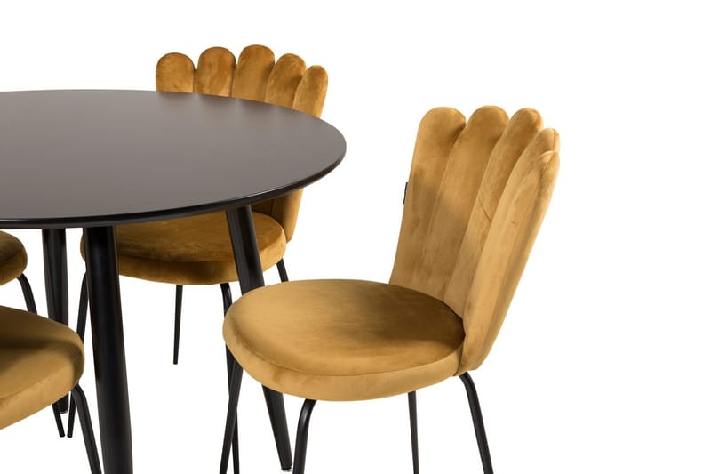 Plaza Matbord 100x100 cm med 4 Limhamn Stol Sammet - Möbler - Matplats - Matgrupp & matbord med stolar