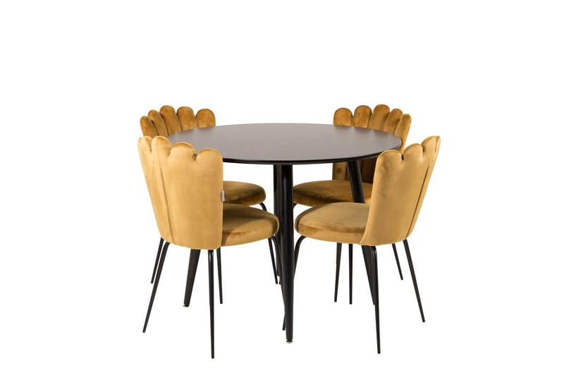 Plaza Matbord 100x100 cm med 4 Limhamn Stol Sammet - Möbler - Matplats - Matgrupp & matbord med stolar