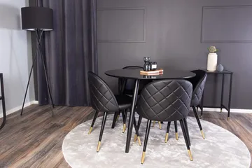 Plaza Matbord 100x100 cm med 4 Velvet Deluxe Matstol - Möbler - Matplats - Matgrupp & matbord med stolar