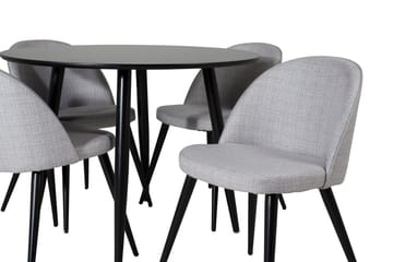 Plaza Matbord 100x100 cm med 4 Velvet Matstol - Möbler - Matplats - Matgrupp & matbord med stolar