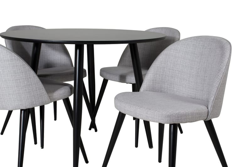 Plaza Matbord 100x100 cm med 4 Velvet Matstol - Möbler - Matplats - Matgrupp & matbord med stolar