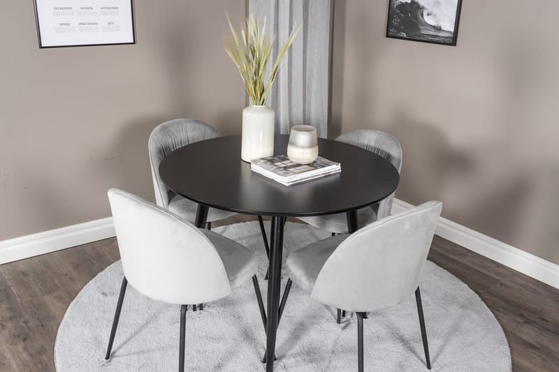 Plaza Matbord 100x100 cm med 4 Wrinkles Matstol - Möbler - Matplats - Matgrupp & matbord med stolar