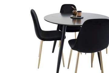 Plaza Matbord 100x100 cm med 4 Polar Köksstol Sammet - Möbler - Matplats - Matgrupp & matbord med stolar
