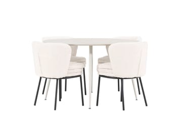 Plaza Matbord 120 cm med 4 Agnes Matstol - Möbler - Matplats - Matgrupp & matbord med stolar