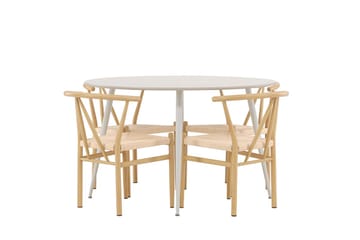 Plaza Matbord 120 cm med 4 Alfons Karmstol - Möbler - Matplats - Matgrupp & matbord med stolar