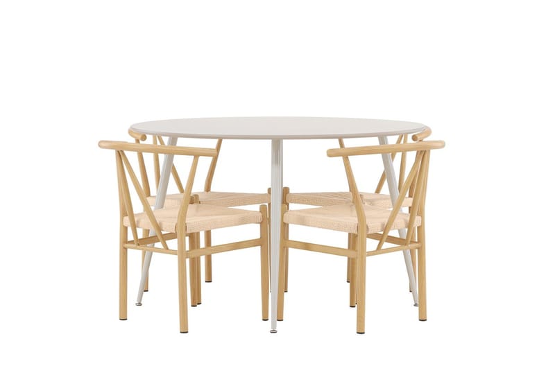 Plaza Matbord 120 cm med 4 Alfons Karmstol - Möbler - Matplats - Matgrupp & matbord med stolar