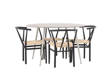 Plaza Matbord 120 cm med 4 Alfons Karmstol - Möbler - Matplats - Matgrupp & matbord med stolar