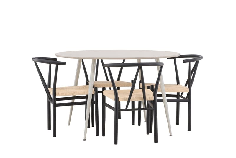 Plaza Matbord 120 cm med 4 Alfons Karmstol - Möbler - Matplats - Matgrupp & matbord med stolar