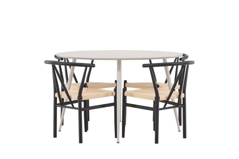 Plaza Matbord 120 cm med 4 Alfons Karmstol - Möbler - Matplats - Matgrupp & matbord med stolar