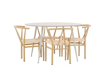 Plaza Matbord 120 cm med 4 Alfons Karmstol - Möbler - Matplats - Matgrupp & matbord med stolar
