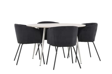 Plaza Matbord 120 cm med 4 Berit Karmstol - Möbler - Matplats - Matgrupp & matbord med stolar