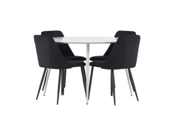 Plaza Matbord 120 cm med 4 Night Matstol - Möbler - Matplats - Matgrupp & matbord med stolar