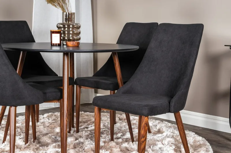 Plaza Matbord Runt med 4 Leone Matstol - Möbler - Matplats - Matgrupp & matbord med stolar