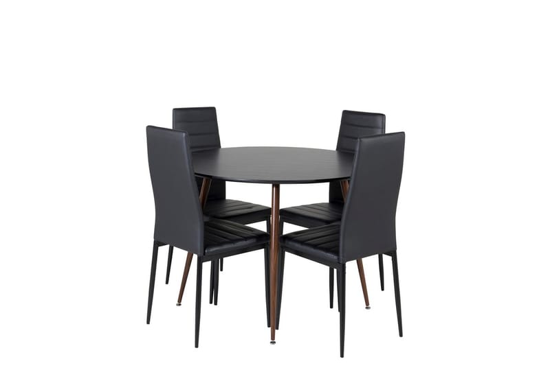 Plaza Matbord Runt med 4 Slim Matstol - Möbler - Matplats - Matgrupp & matbord med stolar