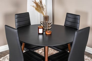 Plaza Matbord Runt med 4 Slim Matstol - Möbler - Matplats - Matgrupp & matbord med stolar