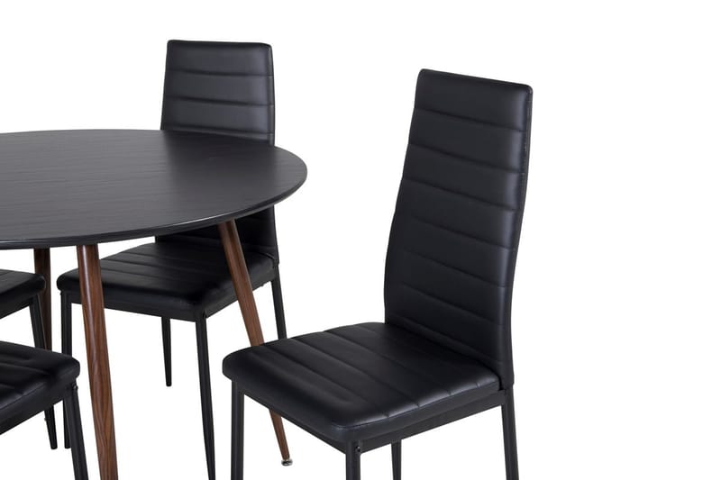 Plaza Matbord Runt med 4 Slim Matstol - Möbler - Matplats - Matgrupp & matbord med stolar