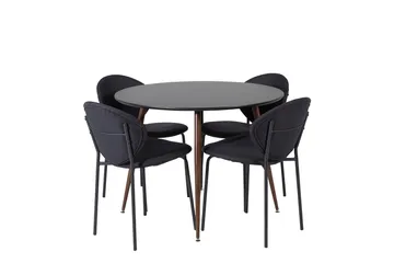 Plaza Matbord Runt med 4 Vault Matstol - Möbler - Matplats - Matgrupp & matbord med stolar