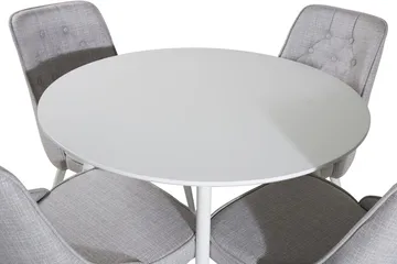 Plaza Matbord Runt med 4 Velvet Deluxe Matstol - Möbler - Matplats - Matgrupp & matbord med stolar