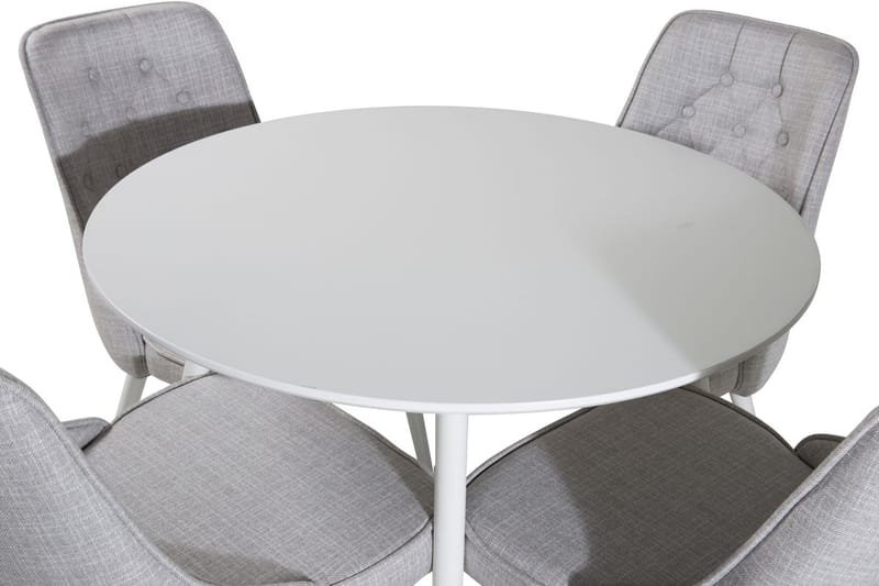 Plaza Matbord Runt med 4 Velvet Deluxe Matstol - Möbler - Matplats - Matgrupp & matbord med stolar
