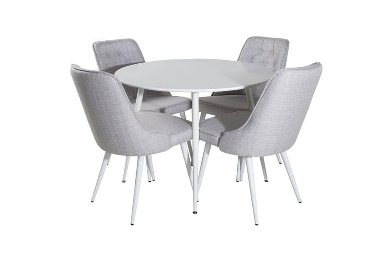 Plaza Matbord Runt med 4 Velvet Deluxe Matstol - Möbler - Matplats - Matgrupp & matbord med stolar