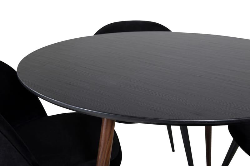 Plaza Matbord Runt med 4 Velvet Köksstol Sammet - Möbler - Matplats - Matgrupp & matbord med stolar