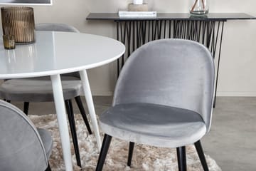 Plaza Matbord Runt med 4 Velvet Köksstol Sammet - Möbler - Matplats - Matgrupp & matbord med stolar