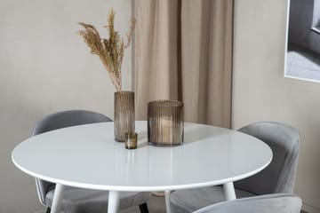 Plaza Matbord Runt med 4 Velvet Köksstol Sammet - Möbler - Matplats - Matgrupp & matbord med stolar