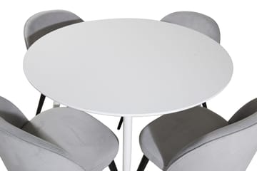 Plaza Matbord Runt med 4 Velvet Matstol Manchester - Möbler - Matplats - Matgrupp & matbord med stolar