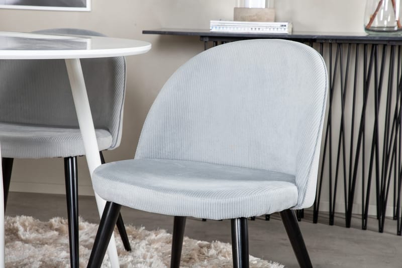 Plaza Matbord Runt med 4 Velvet Matstol Manchester - Möbler - Matplats - Matgrupp & matbord med stolar