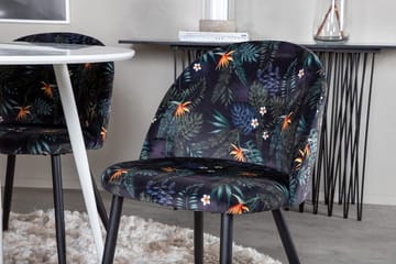 Plaza Matbord Runt med 4 Velvet Matstol - Möbler - Matplats - Matgrupp & matbord med stolar