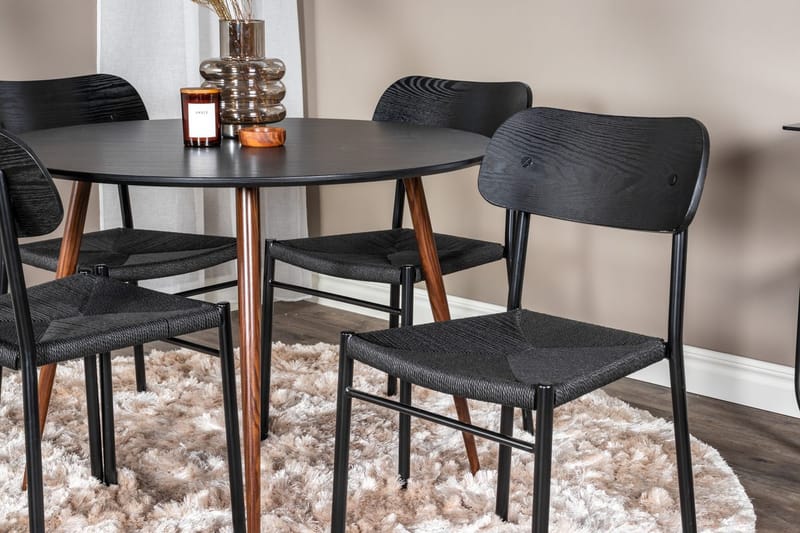 Plaza Matbord Runt med 4 Polly Matstol - Möbler - Matplats - Matgrupp & matbord med stolar