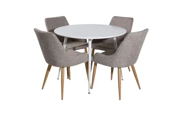Plaza Matbord Runt med 4 Plaza Matstol - Möbler - Matplats - Matgrupp & matbord med stolar