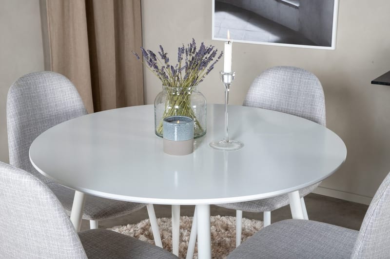 Plaza Matbord Runt med 4 Polar Matstol - Möbler - Matplats - Matgrupp & matbord med stolar