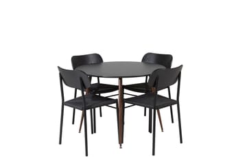 Plaza Matbord Runt med 4 Polly Matstol - Möbler - Matplats - Matgrupp & matbord med stolar