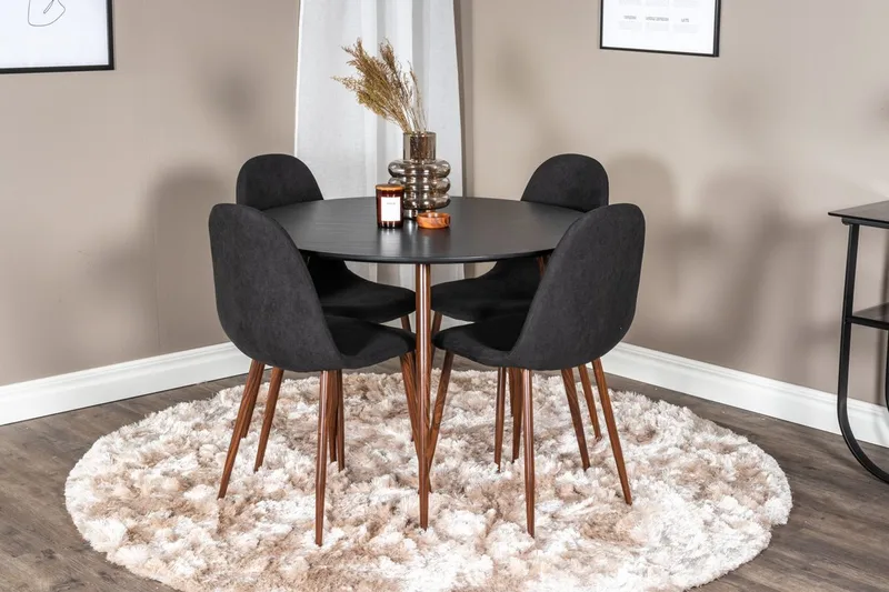 Plaza Matbord Runt med 4 Polar Matstol