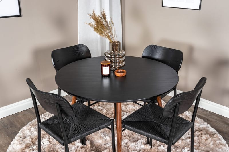 Plaza Matbord Runt med 4 Polly Matstol - Möbler - Matplats - Matgrupp & matbord med stolar