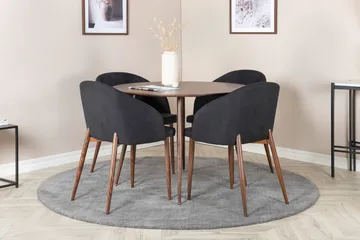 Plaza Matgrupp 100 cm Rund med 4 Arch stolar - Svart - Möbler - Matplats - Matgrupp & matbord med stolar