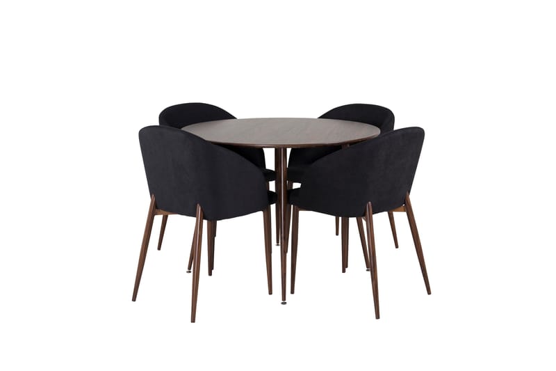 Plaza Matgrupp 100 cm Rund med 4 Arch stolar - Svart - Möbler - Matplats - Matgrupp & matbord med stolar