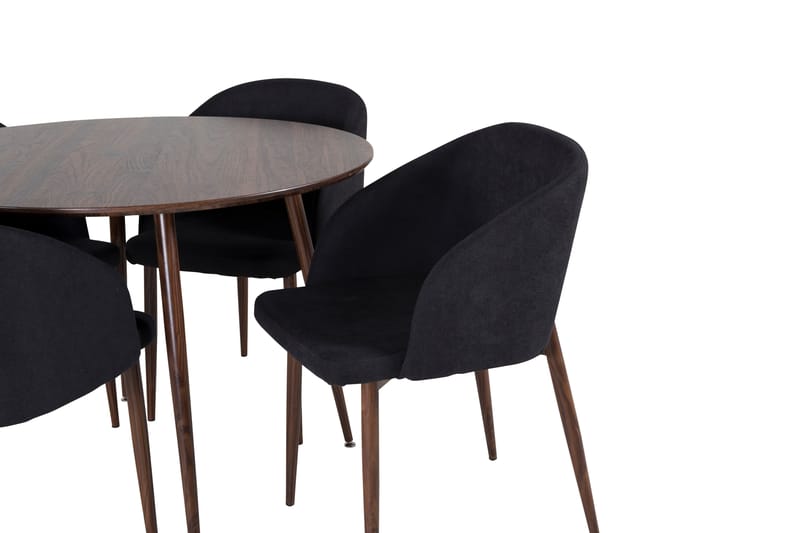 Plaza Matgrupp 100 cm Rund med 4 Arch stolar - Svart - Möbler - Matplats - Matgrupp & matbord med stolar