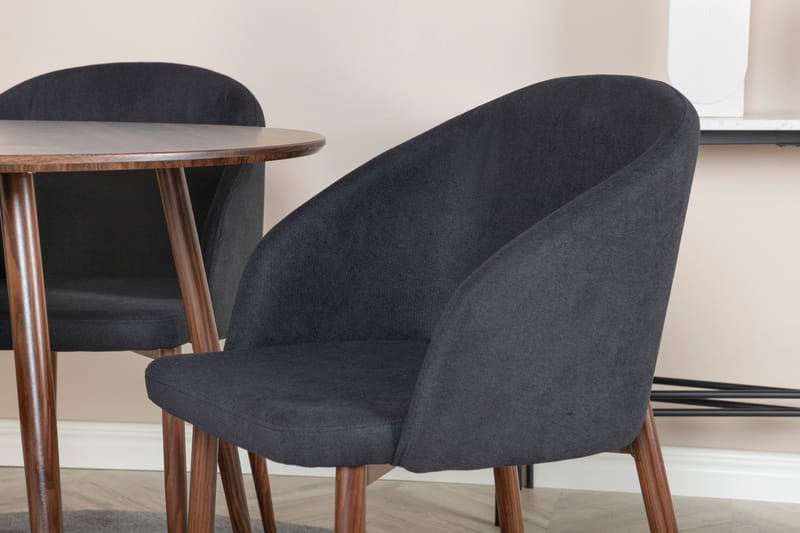 Plaza Matgrupp 100 cm Rund med 4 Arch stolar - Svart - Möbler - Matplats - Matgrupp & matbord med stolar