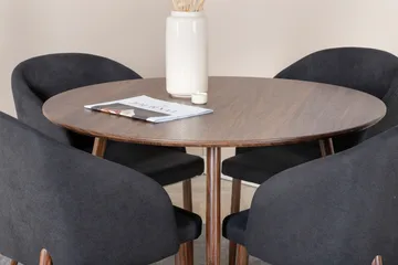 Plaza Matgrupp 100 cm Rund med 4 Arch stolar - Svart - Möbler - Matplats - Matgrupp & matbord med stolar